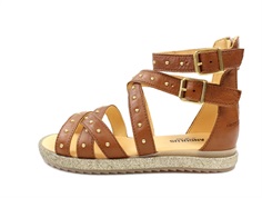 Angulus sandal gladiator cognac med nitter